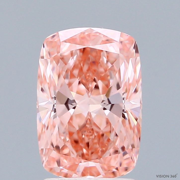 2.08ct Cushion FANCY VIVID PINK VS1 Lab Created Diamond
