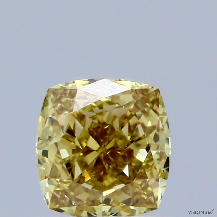 1.03ct Cushion FANCY INTENSE YELLOW VS1 Lab Created Diamond