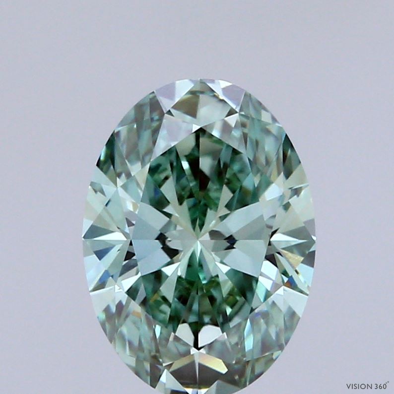 2.01ct Oval FANCY VIVID GREEN VS1 Lab Created Diamond