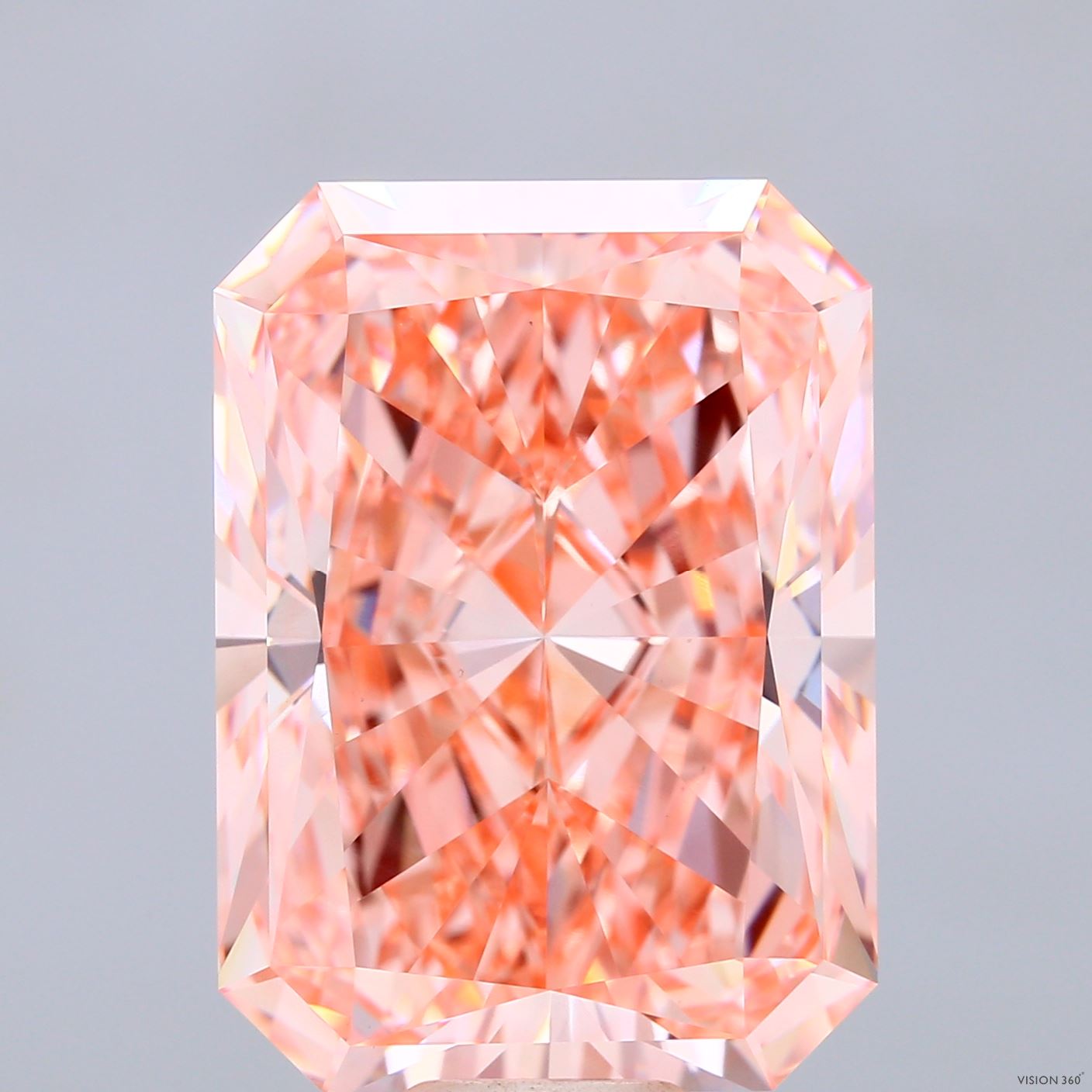 18.57ct Radiant FANCY VIVID PINK VVS2 Lab Created Diamond