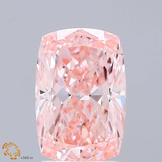 2.03ct Cushion FANCY VIVID PINK VVS2 Lab Created Diamond