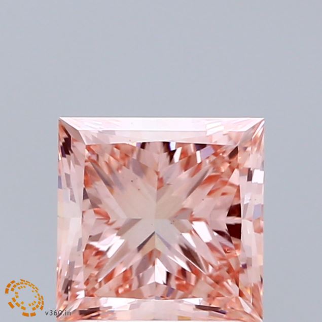 1.99ct Princess FANCY VIVID PINK VS1 Lab Created Diamond