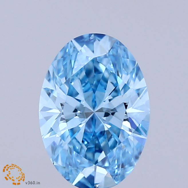 1.4ct Oval FANCY VIVID BLUE VVS1 Lab Created Diamond