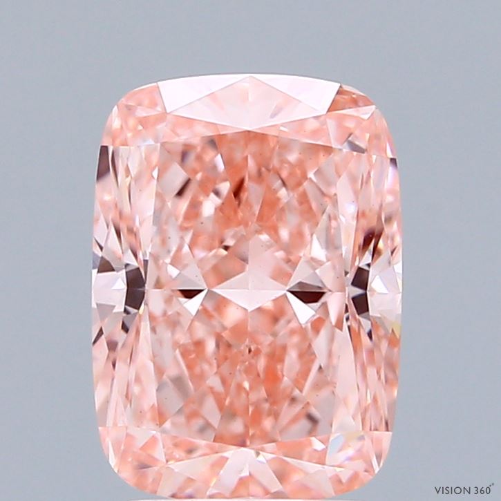 2.54ct Cushion FANCY VIVID PINK VS1 Lab Created Diamond