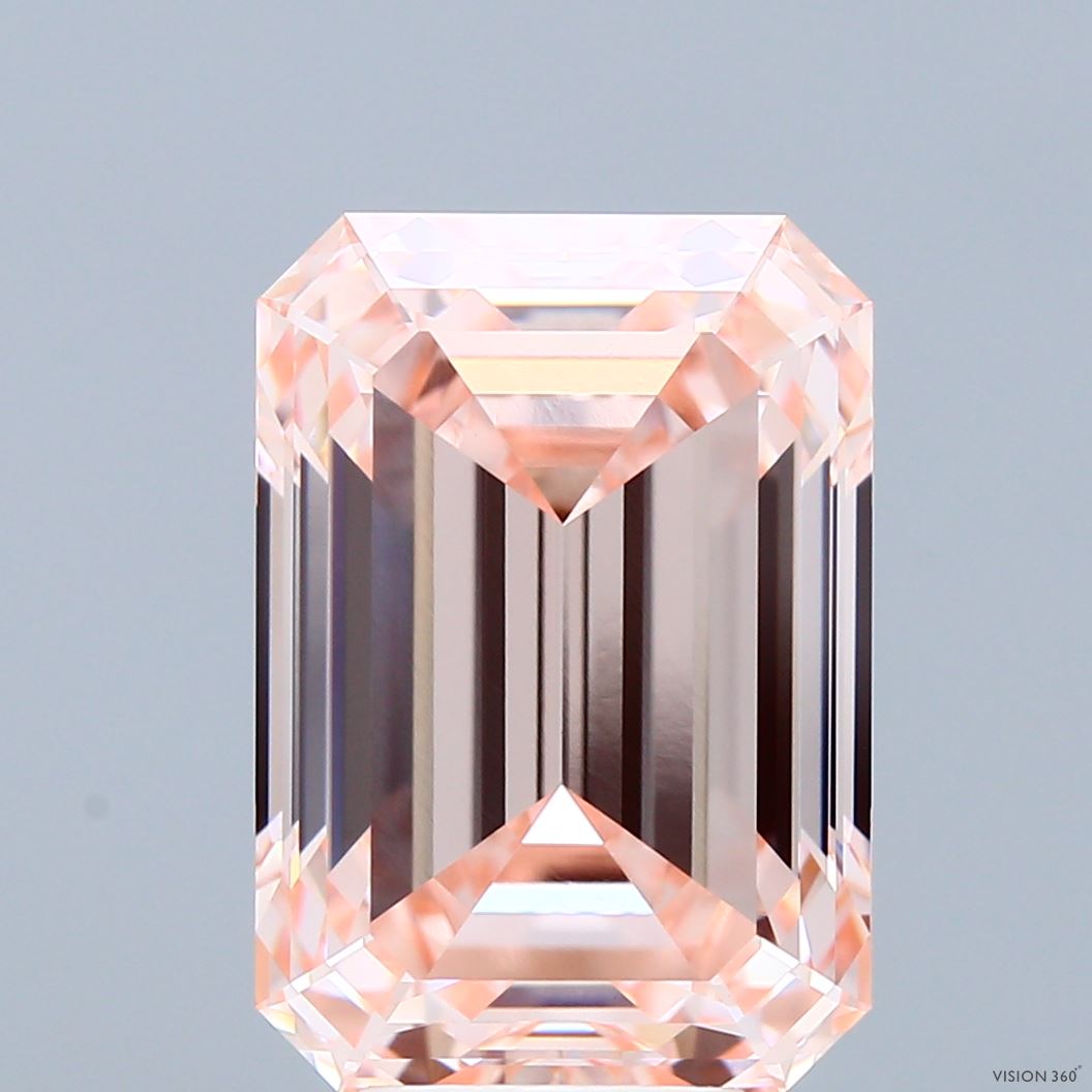 7.89ct Emerald FANCY INTENSE PINK VVS2 Lab Created Diamond