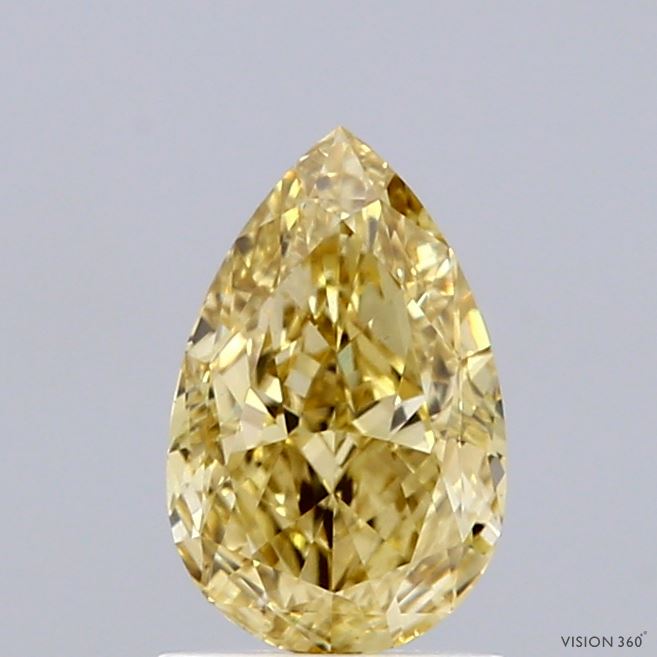 1.08ct Pear FANCY YELLOW VVS2 Lab Created Diamond