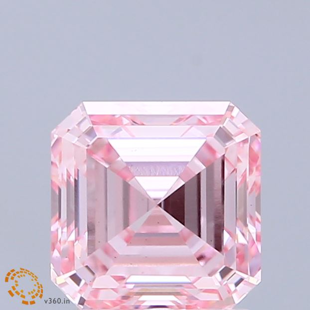2ct Asscher FANCY INTENSE PINK VS1 Lab Created Diamond