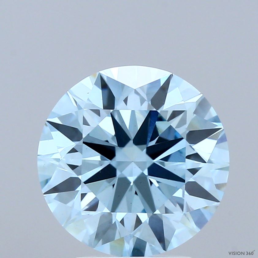 3.53ct Round FANCY VIVID BLUE VS1 Lab Created Diamond