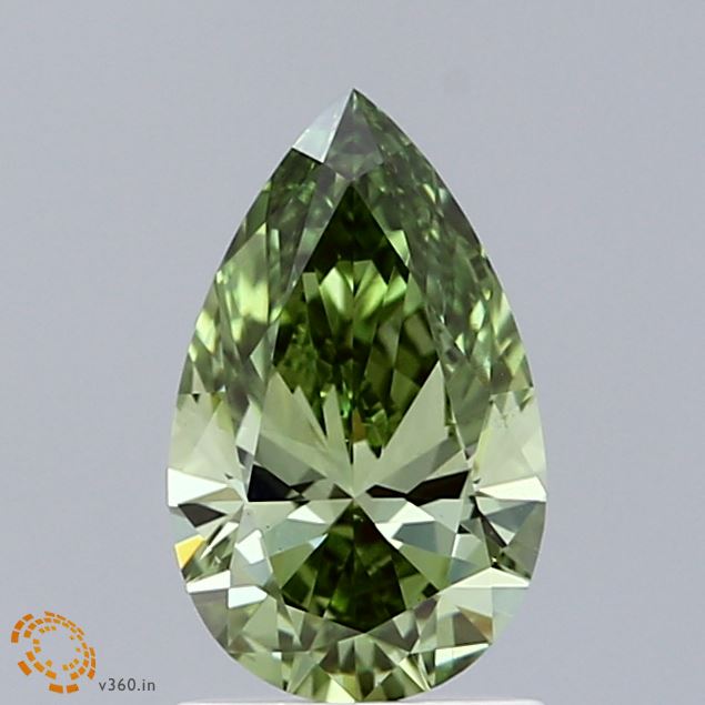 1.01ct Pear FANCY VIVID GREEN VS1 Lab Created Diamond
