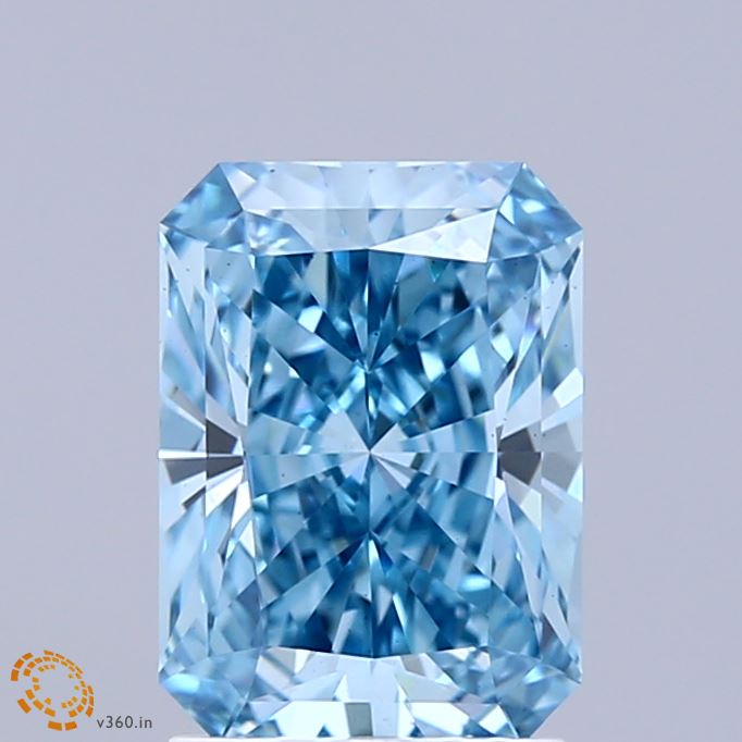 2.03ct Radiant FANCY VIVID BLUE VS1 Lab Created Diamond