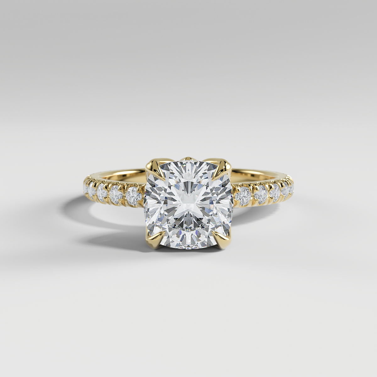 HAILEY - Eternity Cushion Shank - Lotus Basket - 2 mm