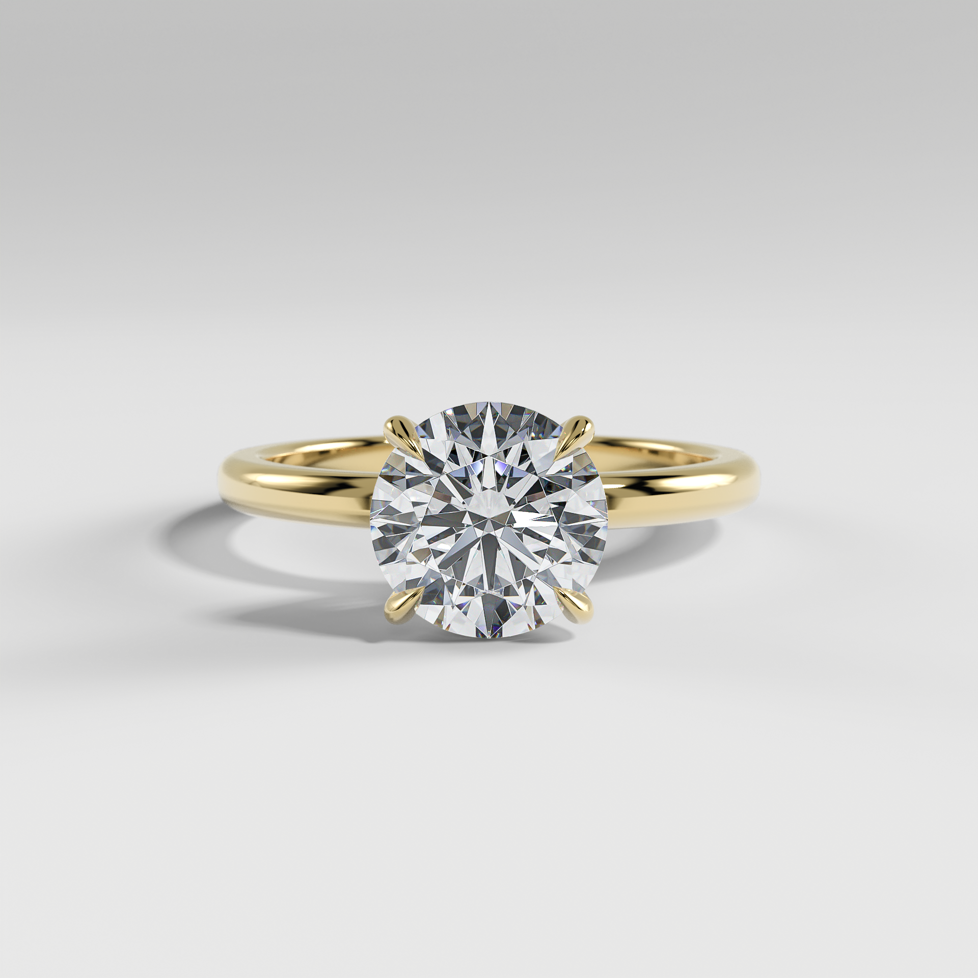 MIA - Round Solitaire Engagement Ring with Polished Band