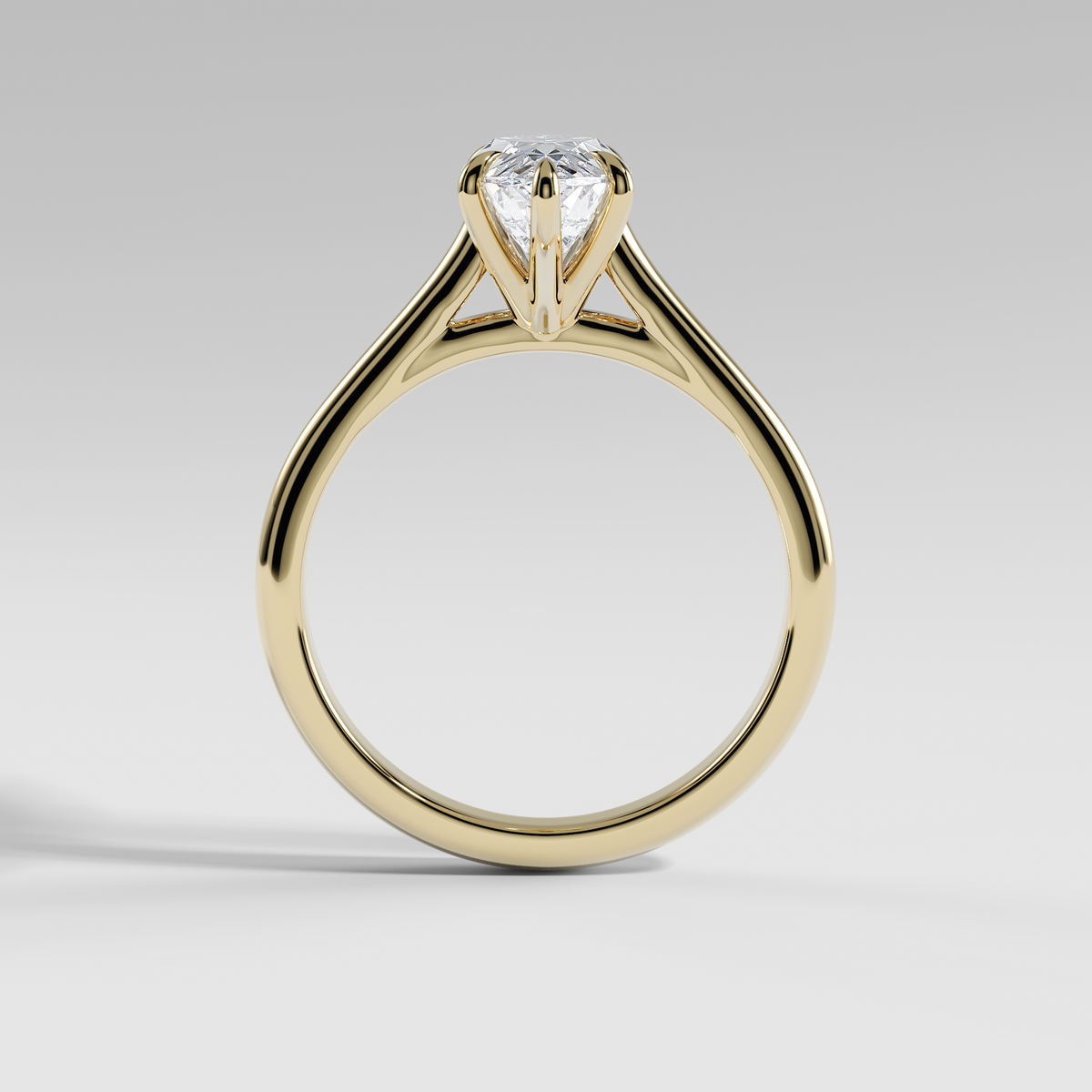 SOPHIA - Marquise Solitaire Engagement Ring with Polished Cathedral Band