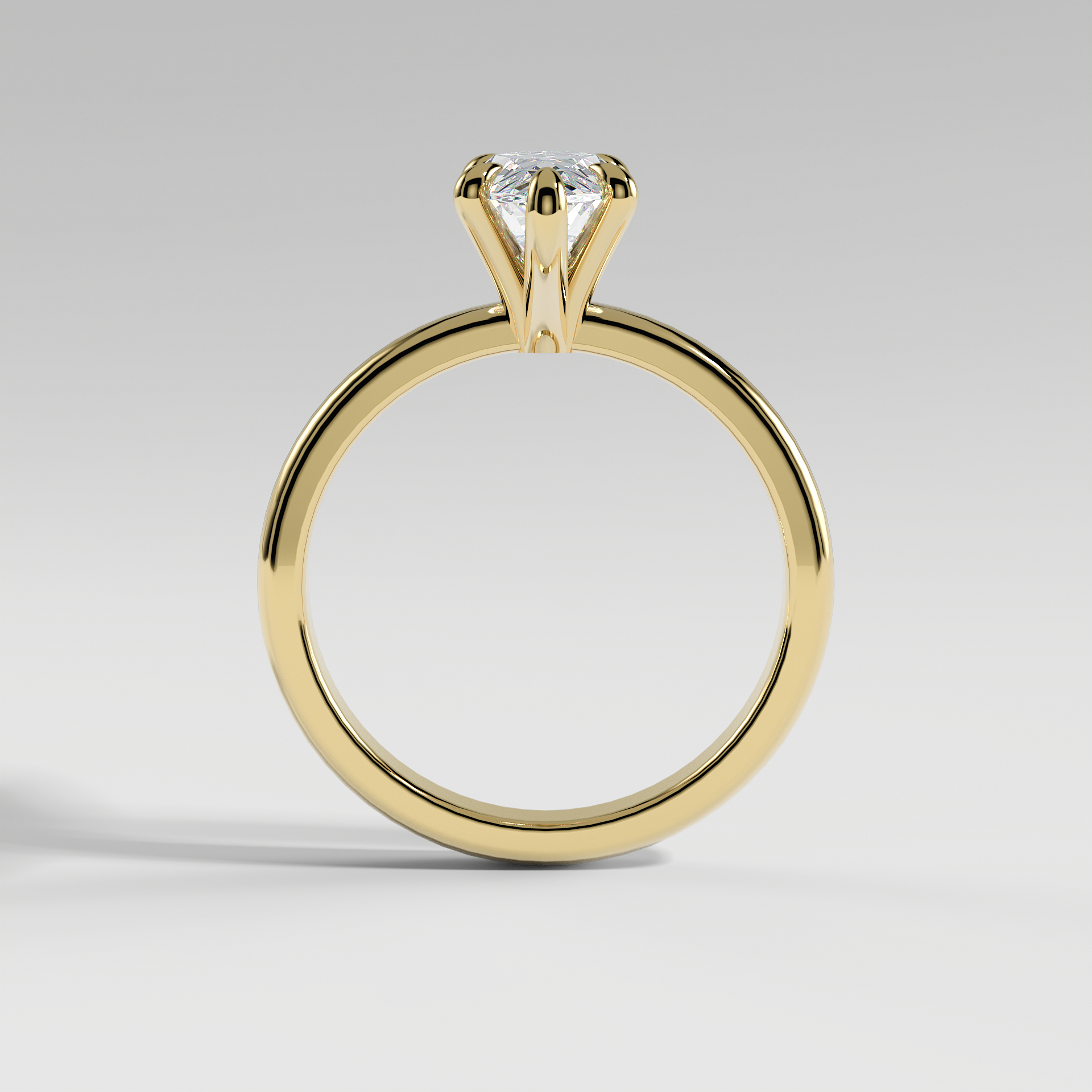 ARIANA - Marquise Solitaire Engagement Ring with Polished Band and Open Basket Setting