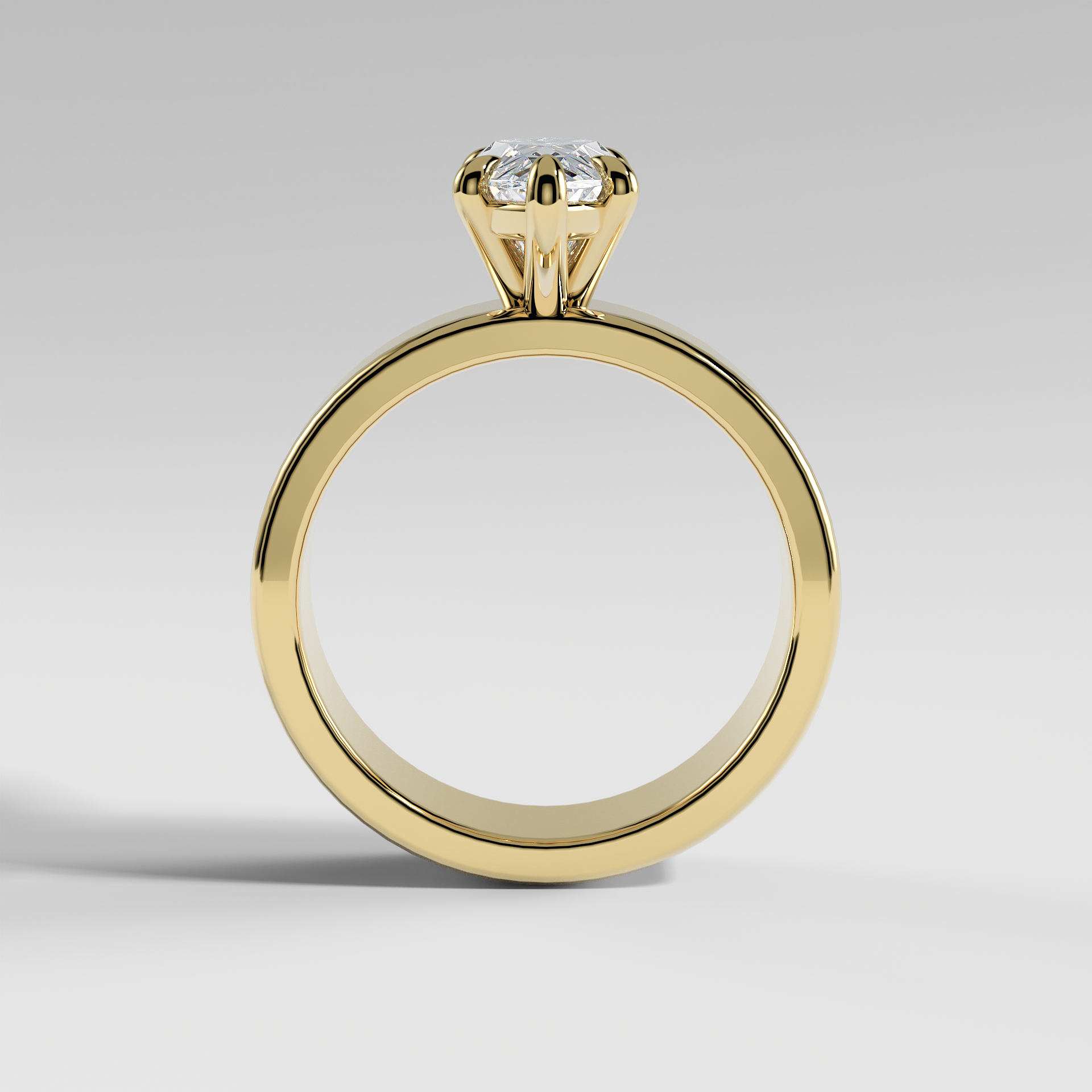 SARAH - Marquise 5mm Flat Solitaire Engagement Ring with Polished Band
