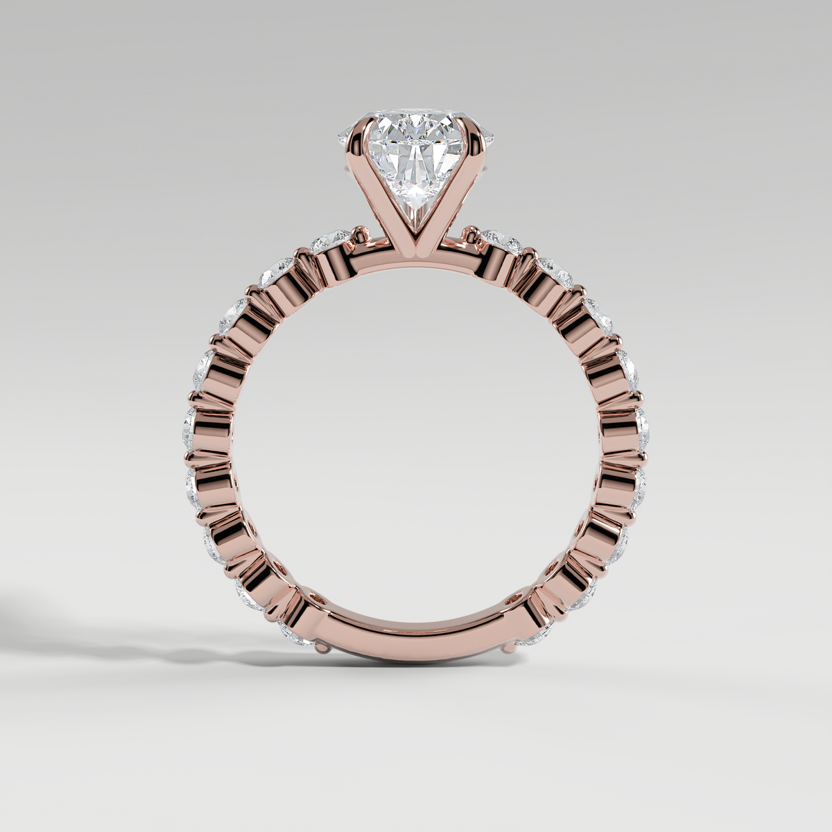 CHLOE - Pear Solitaire Engagement Ring with 2.2mm Round Accent Diamonds