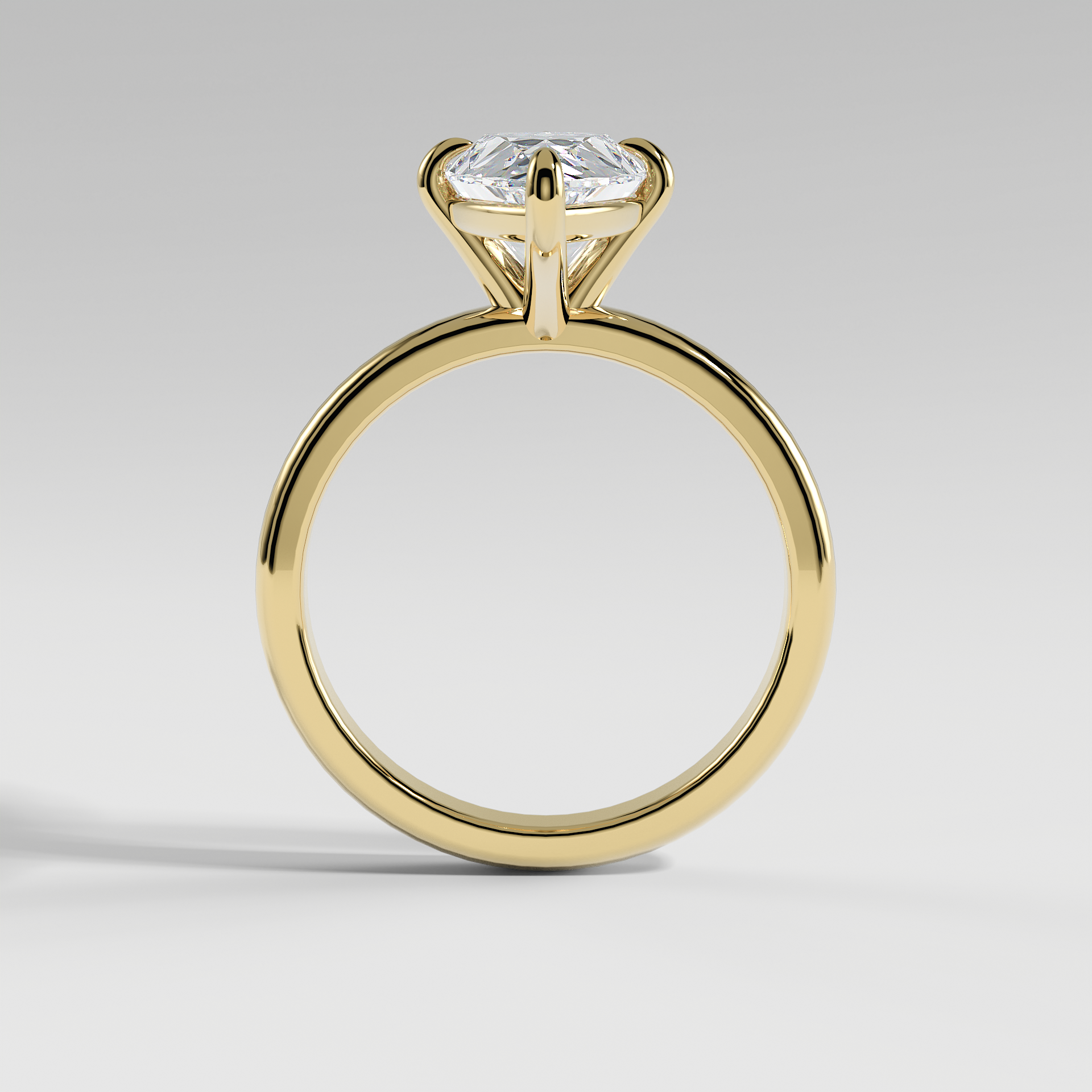 NATALIE - Pear North–South Solitaire Engagement Ring with Polished Band