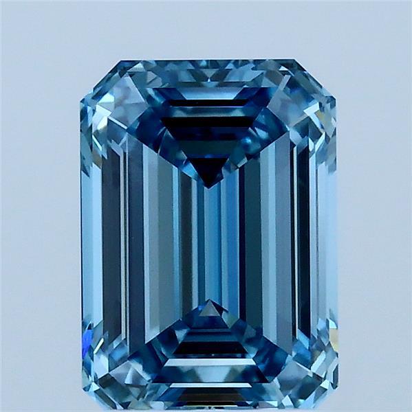 2ct Emerald FANCY VIVID BLUE VS1 Lab Created Diamond