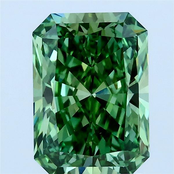 2ct Radiant FANCY VIVID GREEN VS1 Lab Created Diamond
