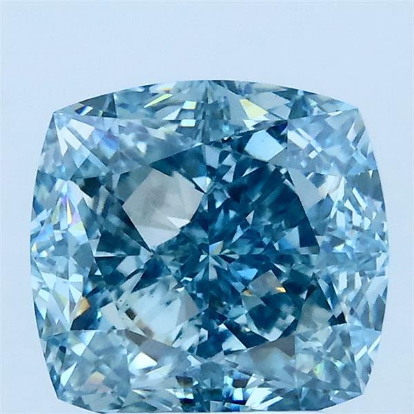 3.05ct Cushion FANCY VIVID BLUE VS1 Lab Created Diamond