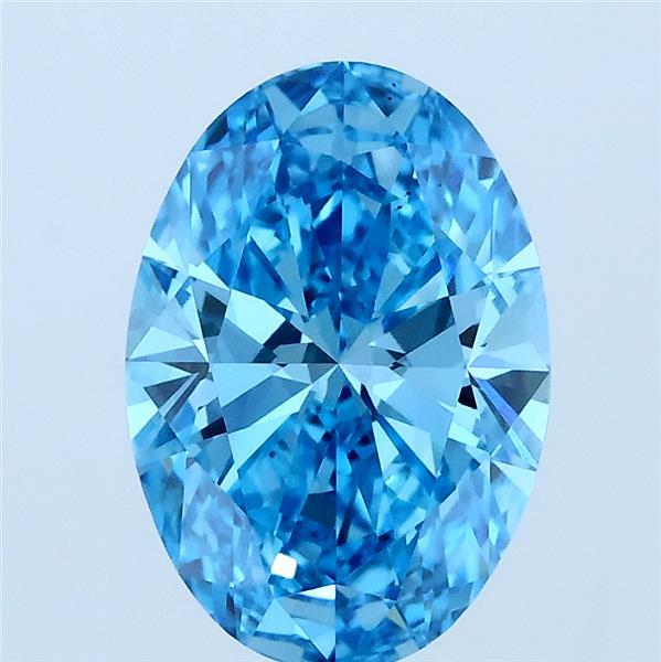 2.03ct Oval FANCY VIVID BLUE VS1 Lab Created Diamond