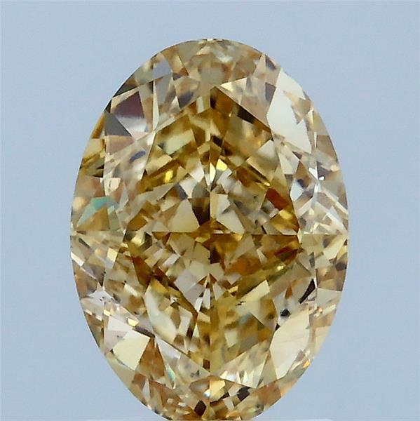 2ct Oval FANCY LIGHT BROWNISH YELLOW VS2 Lab Created Diamond