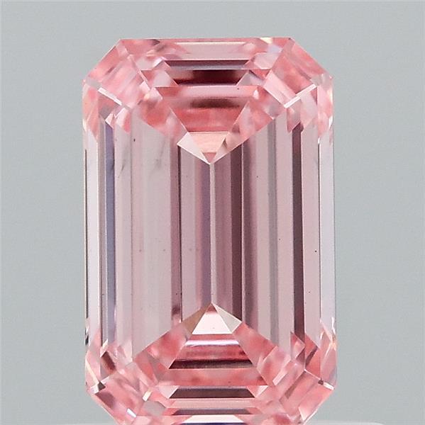 0.91ct Emerald FANCY INTENSE PINK VS1 Lab Created Diamond