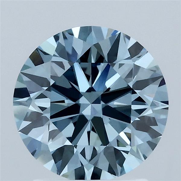 1.96ct Round FANCY VIVID BLUE VVS2 Lab Created Diamond