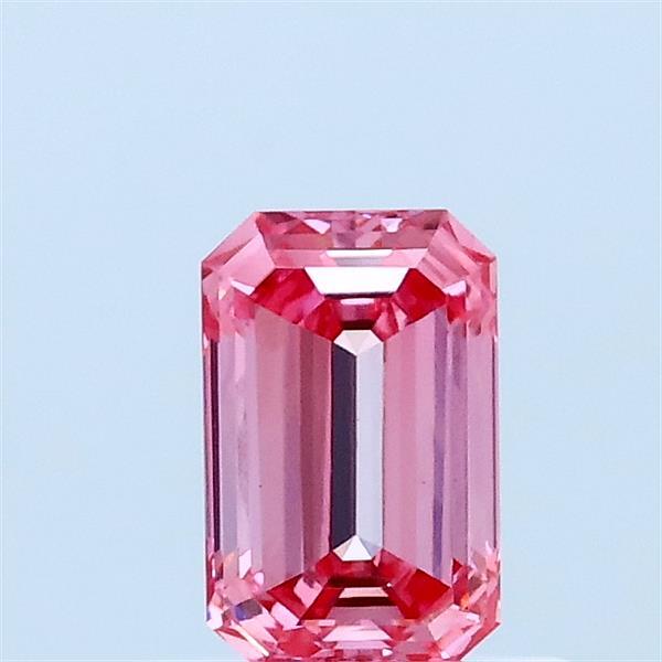 0.54ct Emerald FANCY VIVID PINK VVS2 Lab Created Diamond