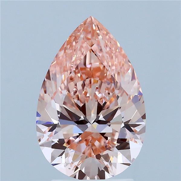 2.81ct Pear FANCY VIVID PINK VVS2 Lab Created Diamond