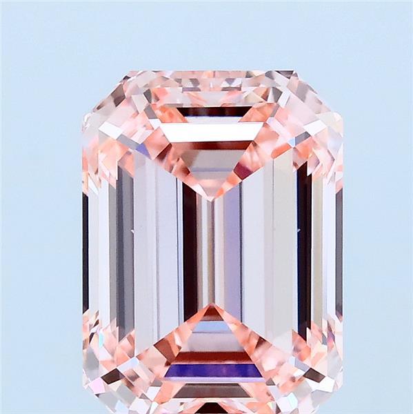 3.13ct Emerald FANCY INTENSE PINK VVS2 Lab Created Diamond