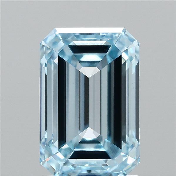 2.2ct Emerald FANCY VIVID BLUE VVS2 Lab Created Diamond
