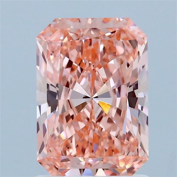 1.46ct Radiant FANCY VIVID PINK VS2 Lab Created Diamond