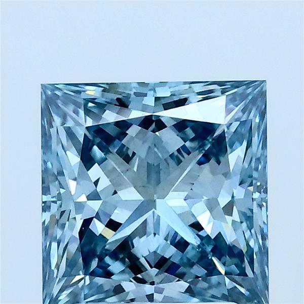 2ct Princess FANCY VIVID BLUE VS1 Lab Created Diamond