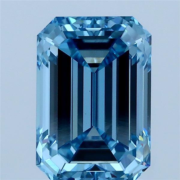 2ct Emerald FANCY VIVID BLUE VS1 Lab Created Diamond