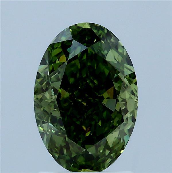 2.01ct Oval FANCY VIVID GREEN VS2 Lab Created Diamond