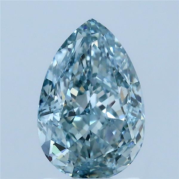2.11ct Pear FANCY INTENSE BLUISH GREEN VS1 Lab Created Diamond