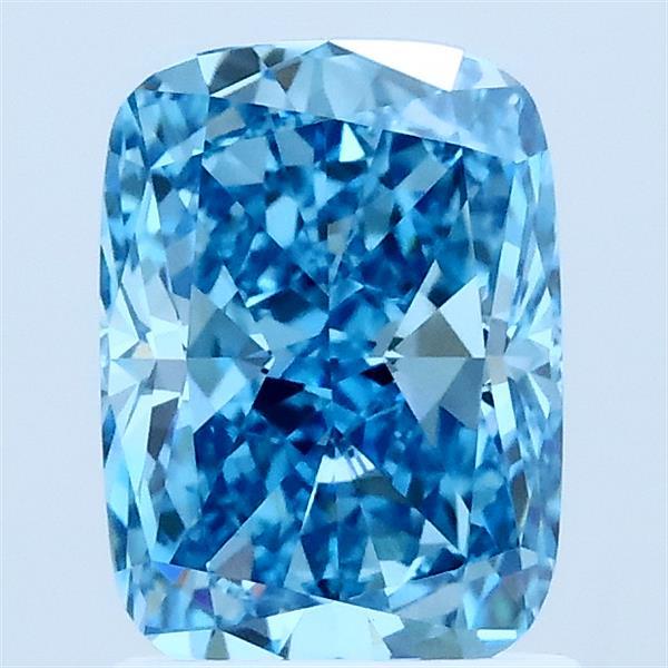 1.56ct Cushion FANCY VIVID BLUE VS1 Lab Created Diamond