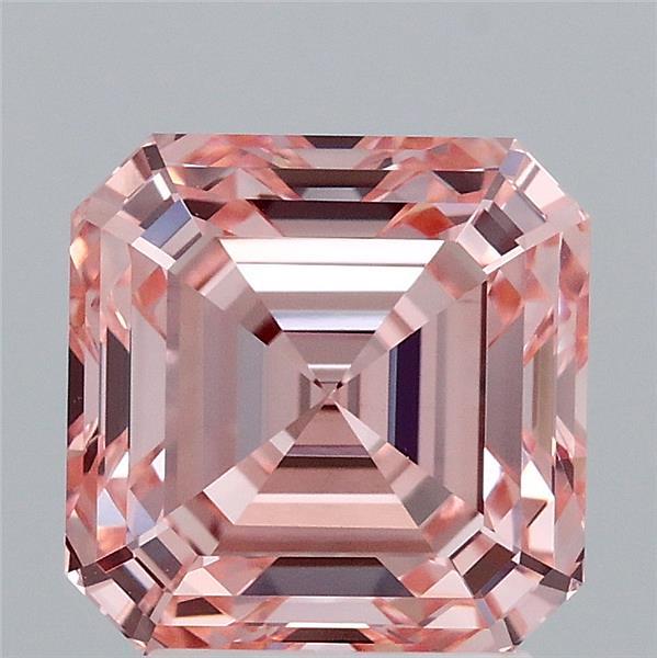 3.21ct Asscher FANCY VIVID PINK VS1 Lab Created Diamond