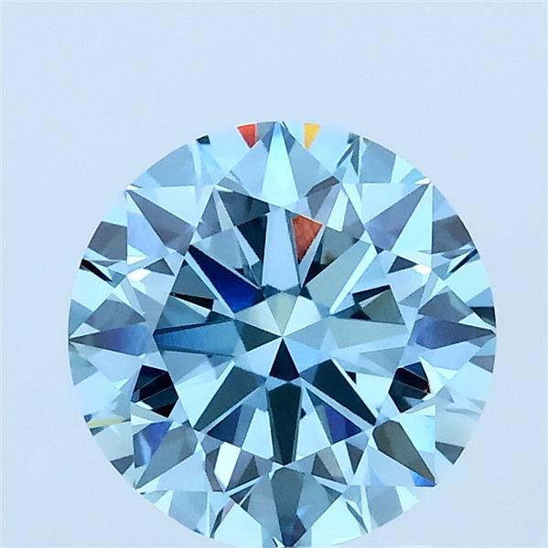 1.71ct Round FANCY VIVID BLUE VVS2 Lab Created Diamond