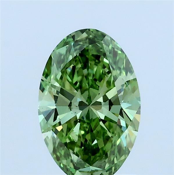 1.01ct Oval FANCY VIVID GREEN VS2 Lab Created Diamond