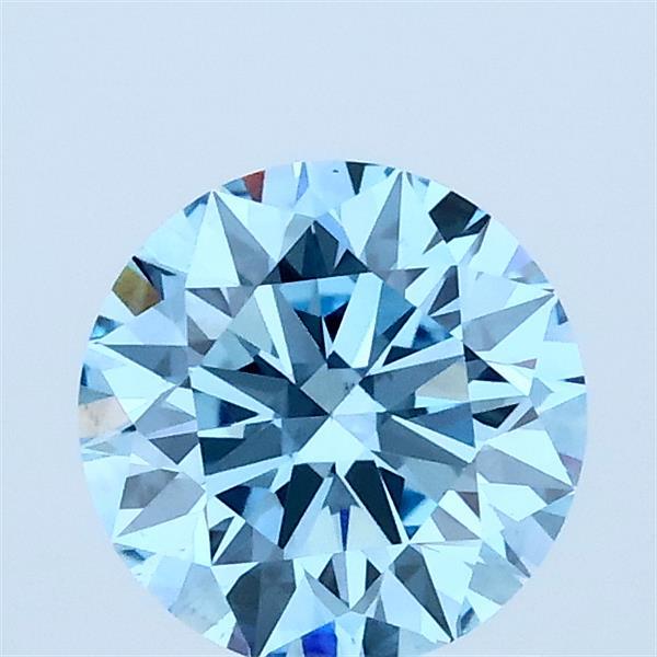 1.08ct Round FANCY VIVID BLUE VS2 Lab Created Diamond
