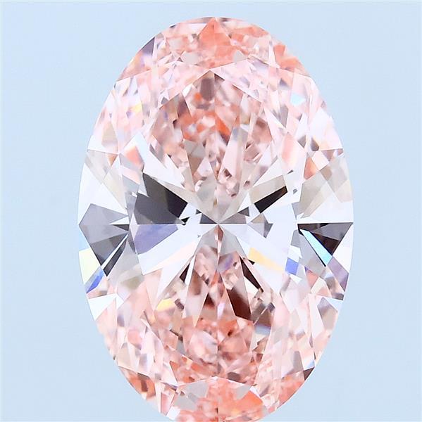 4.02ct Oval FANCY VIVID PINK VVS2 Lab Created Diamond