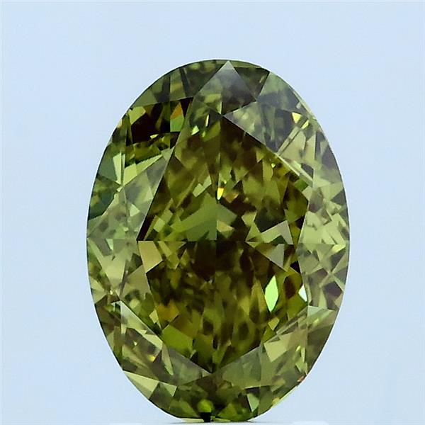 2.01ct Oval FANCY VIVID GREEN VVS2 Lab Created Diamond