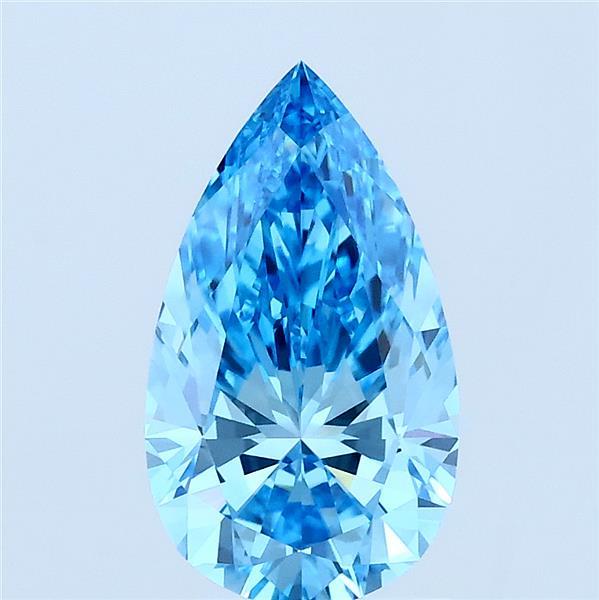 1.58ct Pear FANCY VIVID BLUE VVS1 Lab Created Diamond