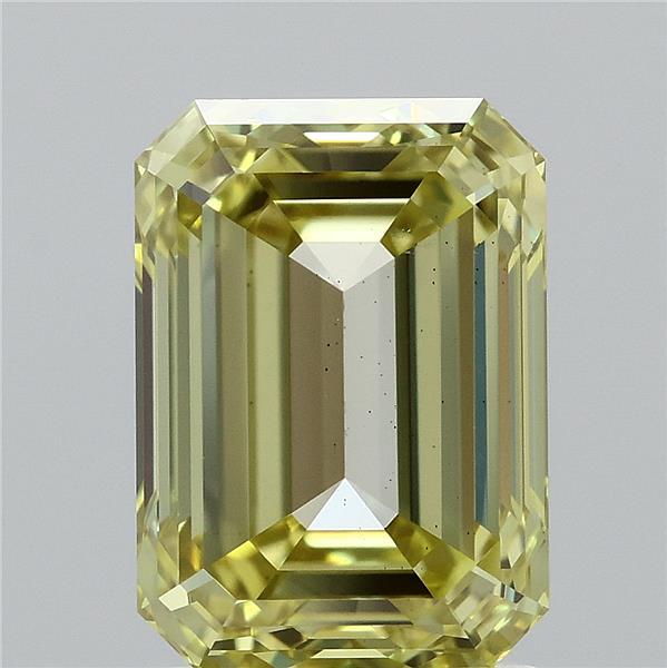 2.5ct Emerald FANCY INTENSE YELLOW VS1 Lab Created Diamond