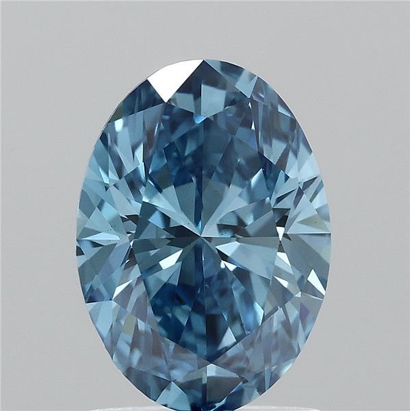 1.52ct Oval FANCY VIVID BLUE VS1 Lab Created Diamond