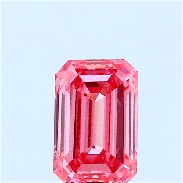 0.59ct Emerald FANCY VIVID PINK VVS2 Lab Created Diamond