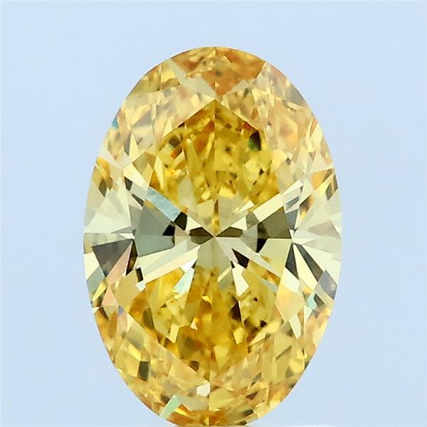 1.06ct Oval FANCY VIVID YELLOW VVS2 Lab Created Diamond