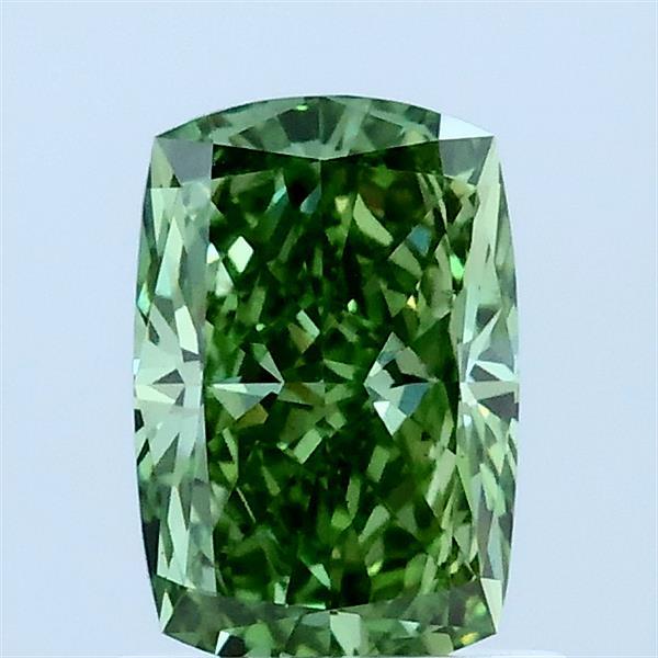 1.05ct Cushion FANCY VIVID GREEN VS1 Lab Created Diamond
